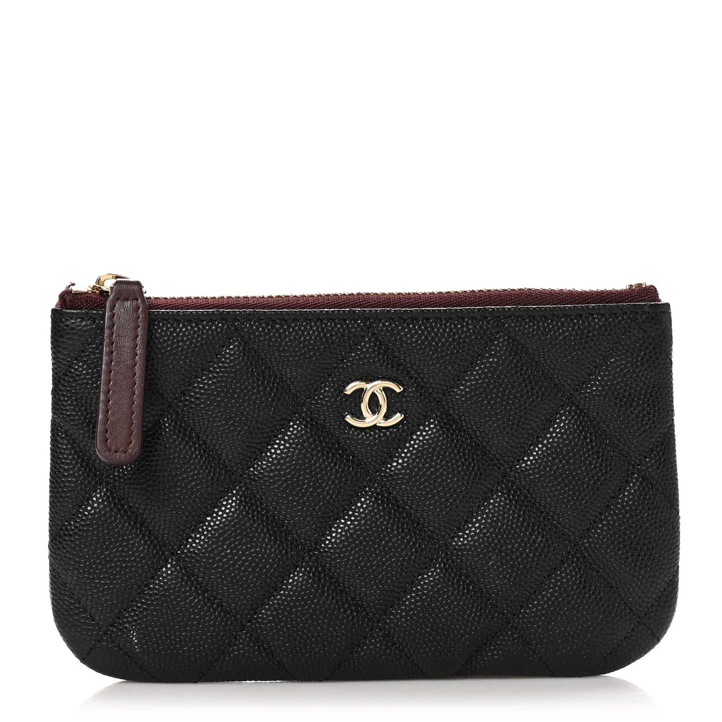 Caviar Quilted Small Cosmetic Case Black