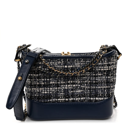 Chanel Tweed Calfskin Small Gabrielle Hobo Blue 1 of 10