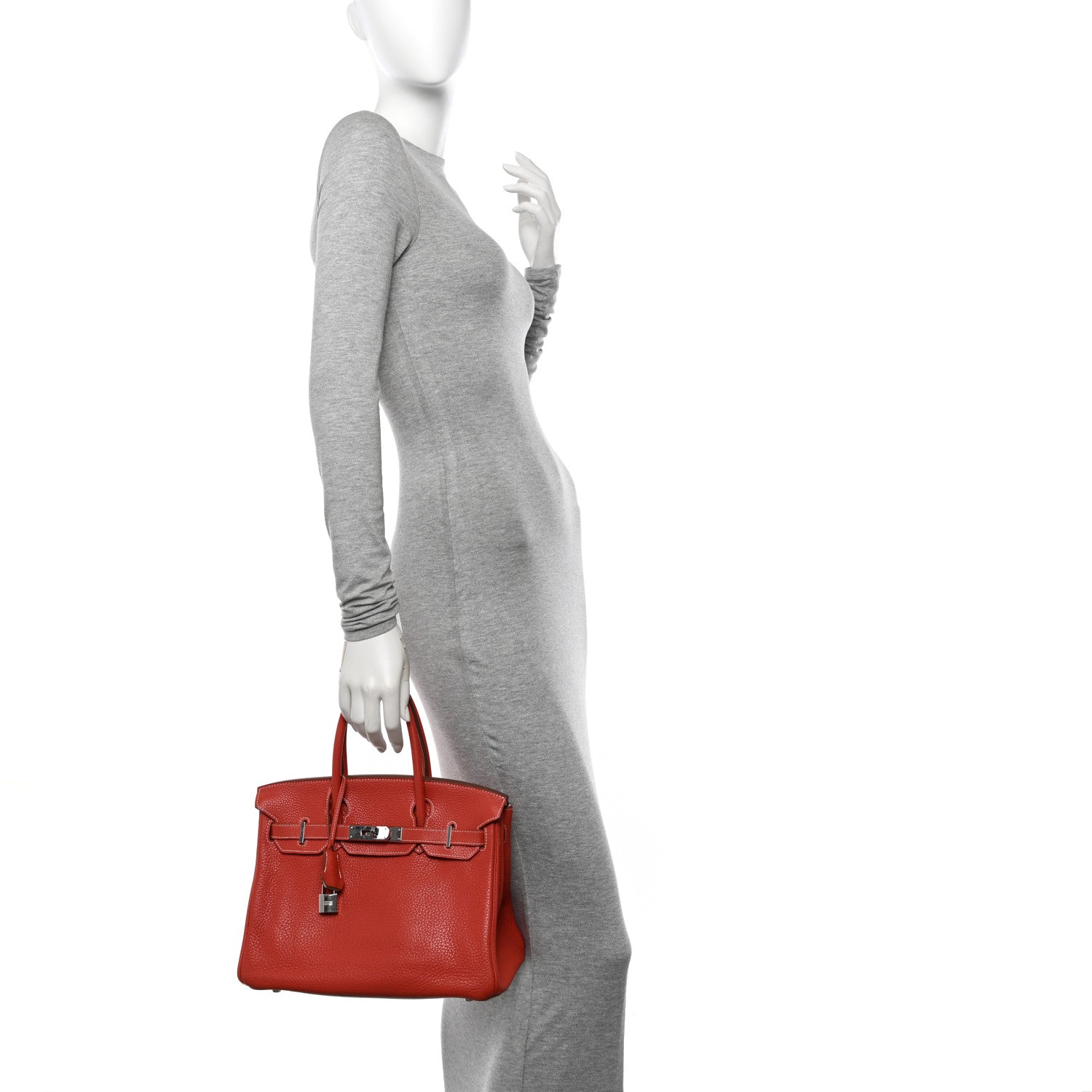 Hermes Taurillon Clemence Eclat Birkin 30 Sanguine White 2 of 11