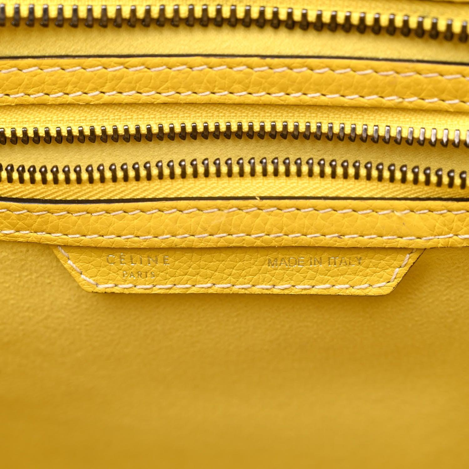 Celine Drummed Calfskin Micro Luggage Citron 6 of 18