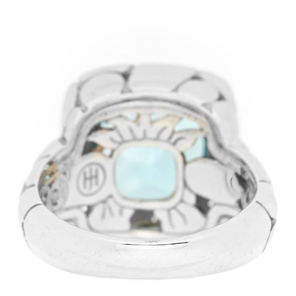 John Hardy Sterling Silver Blue Topaz Batu Kali Square Ring 54 7 3 of 4