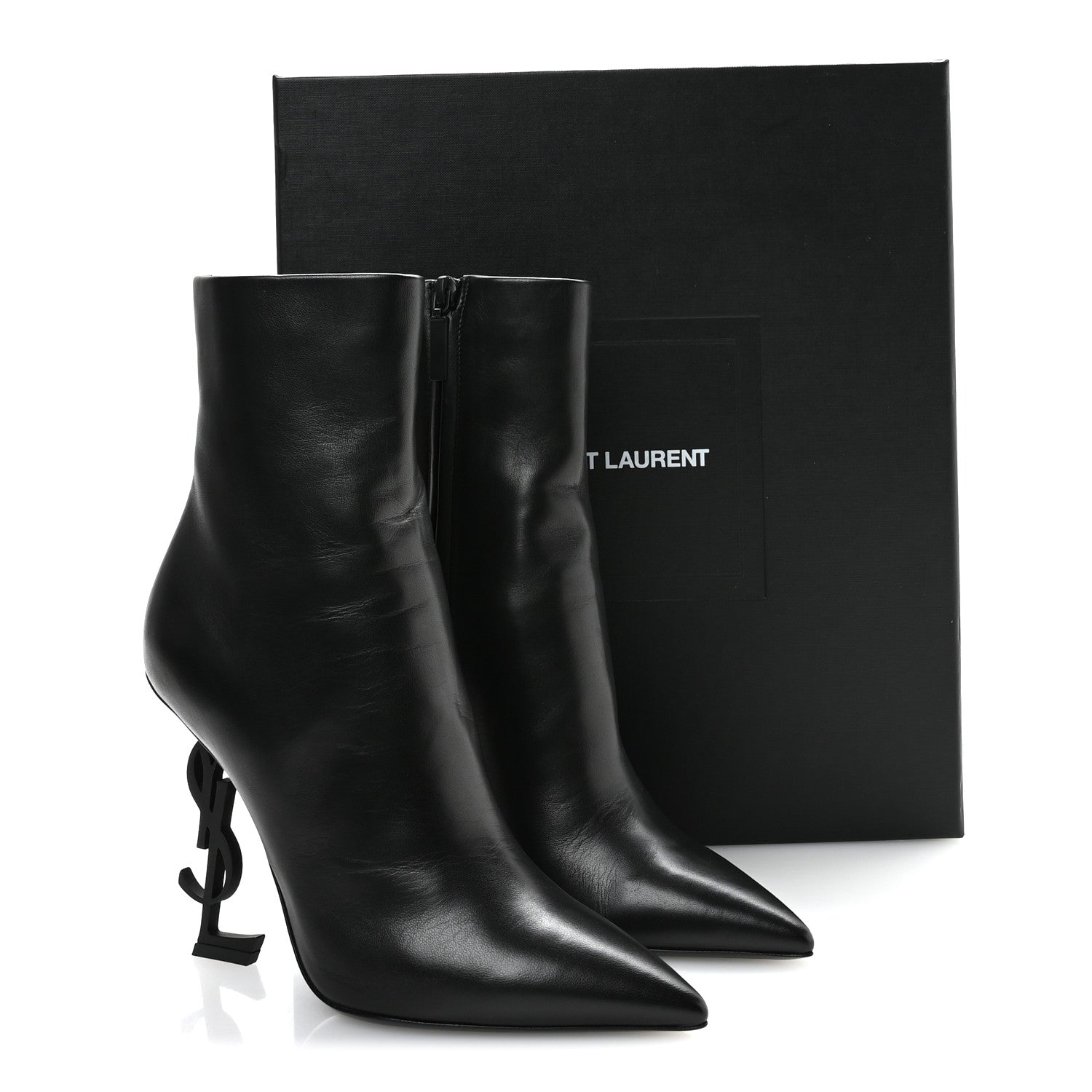 Saint Laurent Calfskin Opyum Ankle Boots 39.5 Black 9 of 9