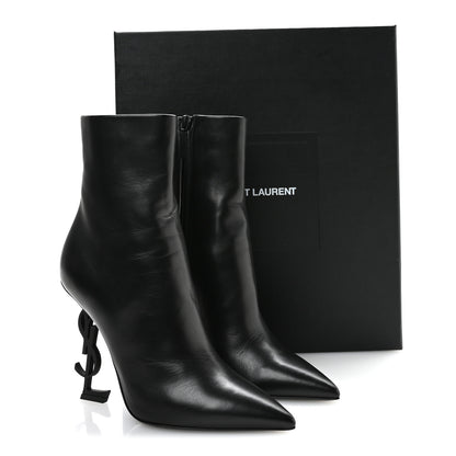 Saint Laurent Calfskin Opyum Ankle Boots 39.5 Black 9 of 9