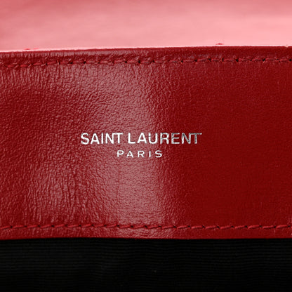 Saint Laurent Calfskin Y Quilted Monogram Medium Loulou Chain Satchel Rouge Eros 6 of 16