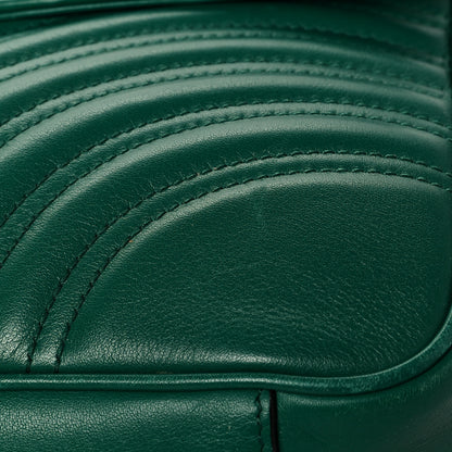 Gucci Calfskin Matelasse Medium GG Marmont Shoulder Bag Emerald Green 12 of 12