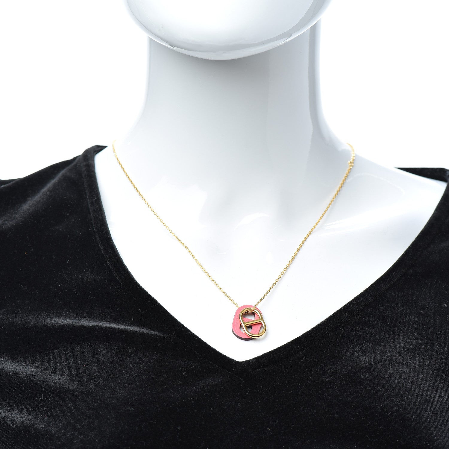 Hermes Swift O'Maillon Pendant Necklace Rose Azalee 2 of 4