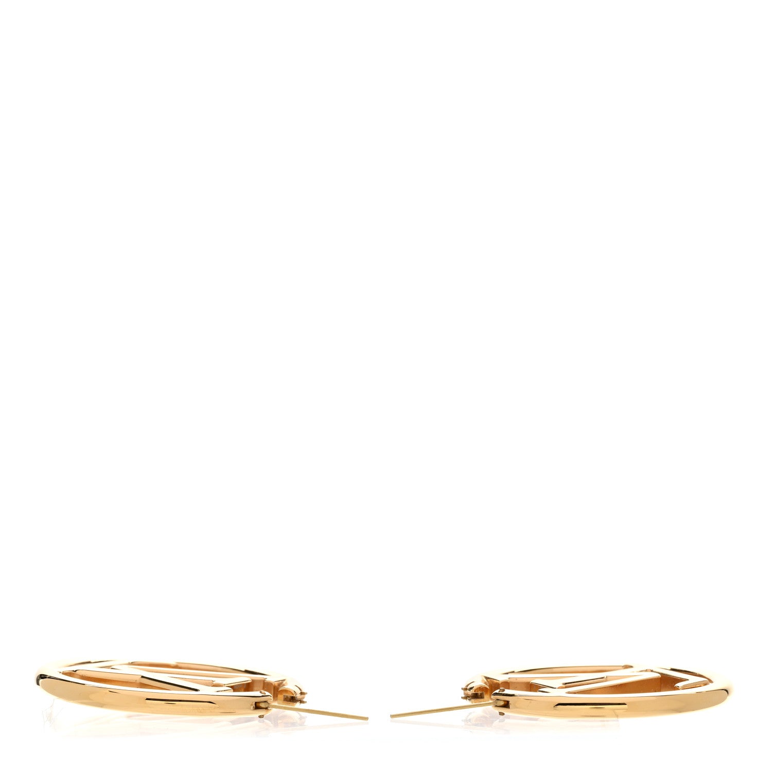 Louis Vuitton Metal Louise Hoop Earrings Gold 3 of 8