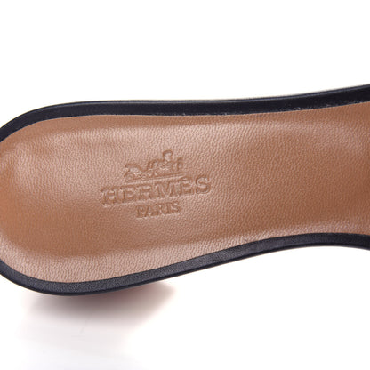 Hermes Calfskin Oasis Sandals 37 Black 8 of 11