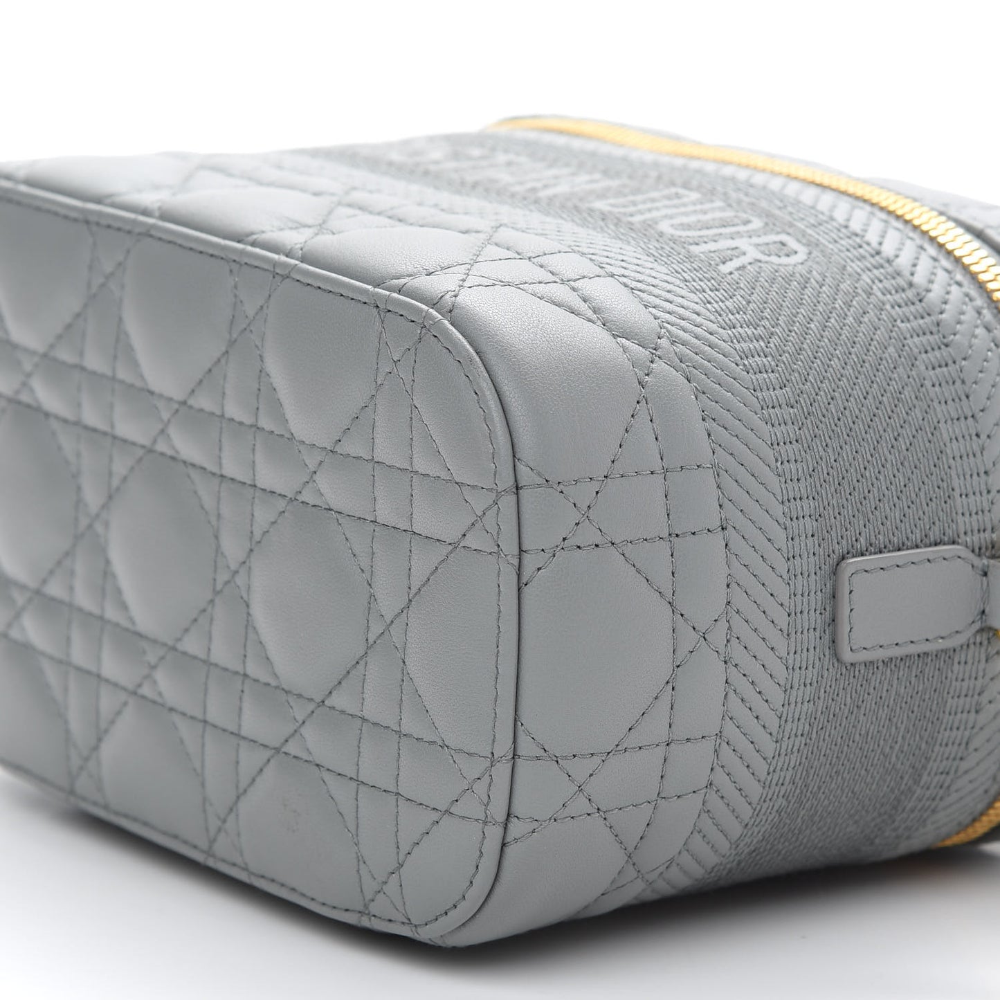 Lambskin Cannage Small Diortravel Vanity Case Grey