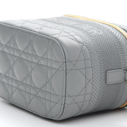 Christian Dior Lambskin Cannage Small Diortravel Vanity Case Grey 8 of 8