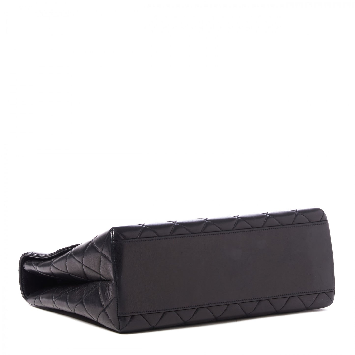 Lambskin Quilted Jumbo Kelly Flap Bag Black