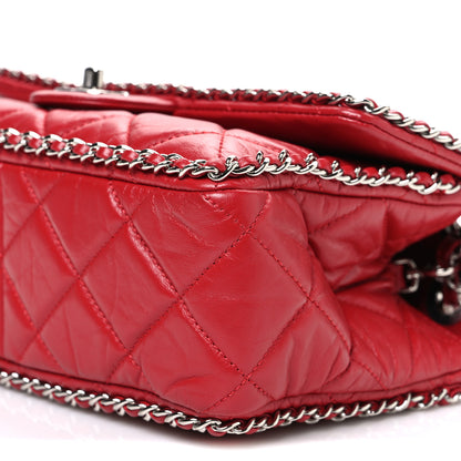 Chanel Crumpled Calfskin Medium Chain All Over Flap Red 10 of 10