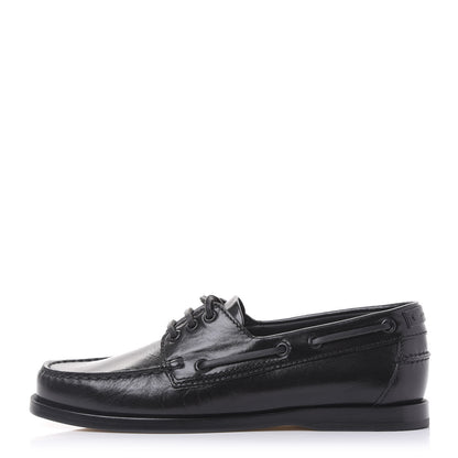 Saint Laurent Moroder Calfskin Mens Deck 20 Loafers 39 Black 1 of 9