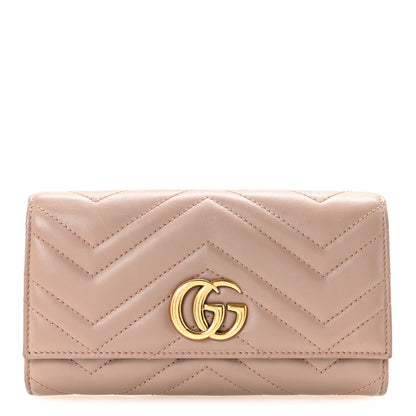 Gucci Calfskin Matelasse GG Marmont Continental Wallet Porcelain Rose 1 of 8