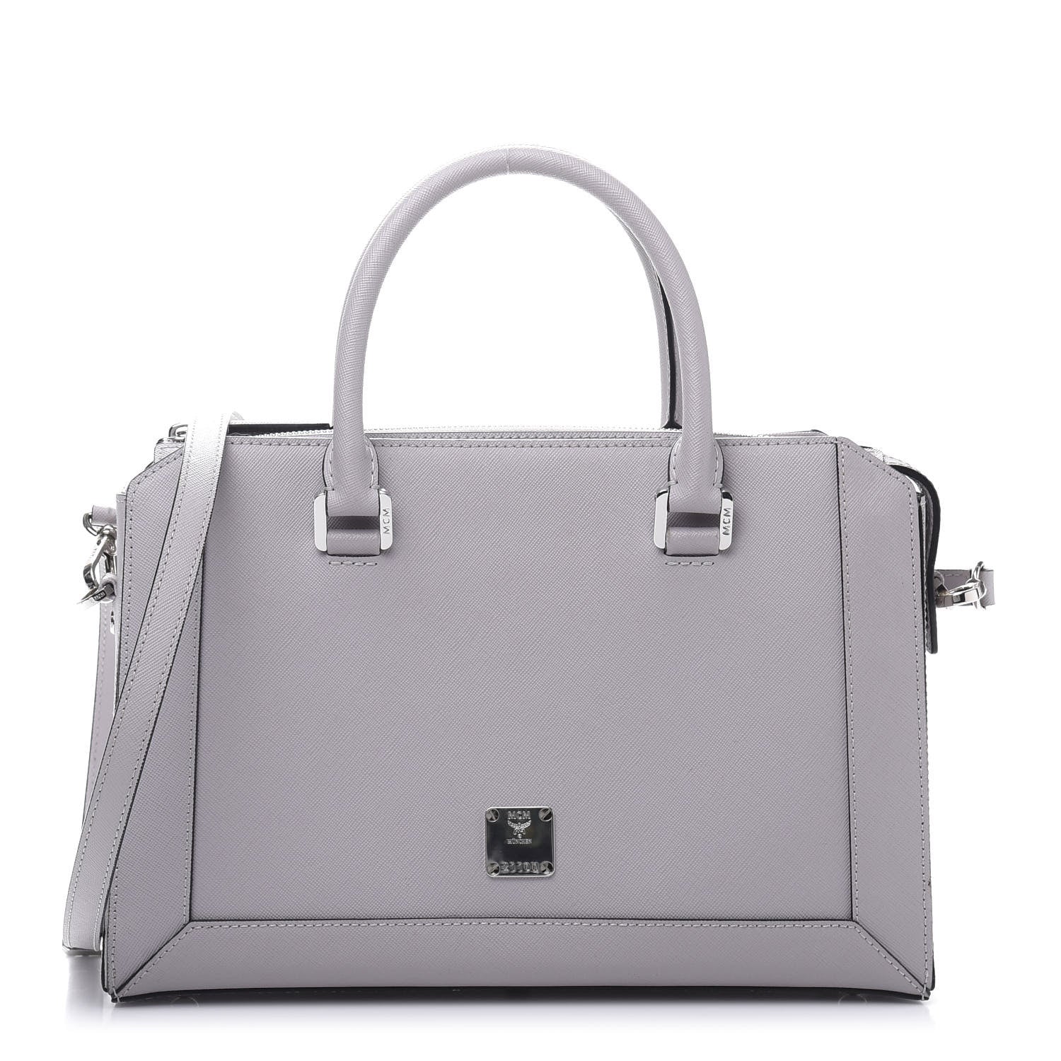 MCM Saffiano Medium Nuovo Tote Gull Gray 1 of 12
