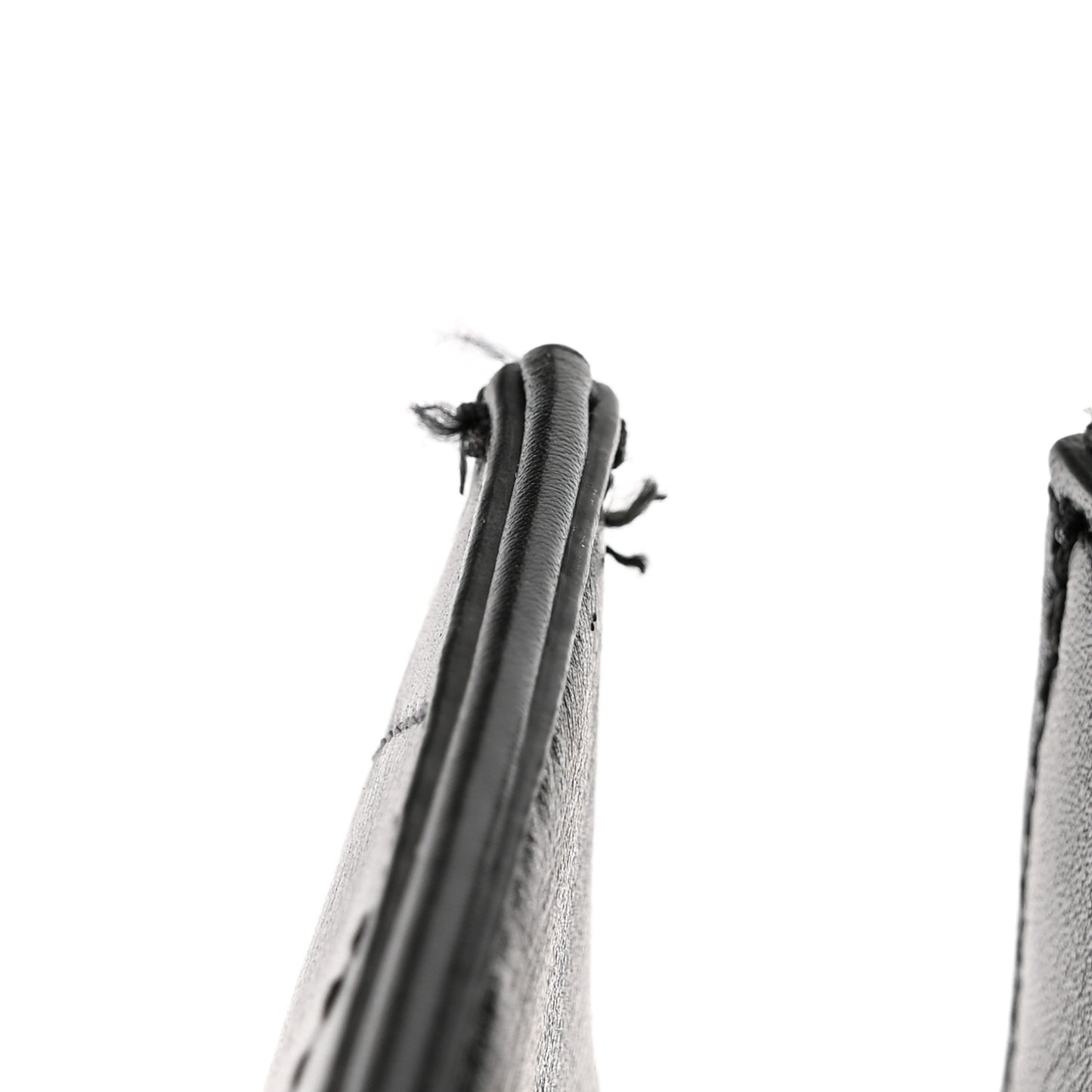 Calfskin Stitched Large Shopping Tote Black