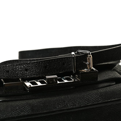 Proenza Schouler Calfskin Lizard Embossed Mini PS11 Classic Shoulder Bag Black 12 of 13