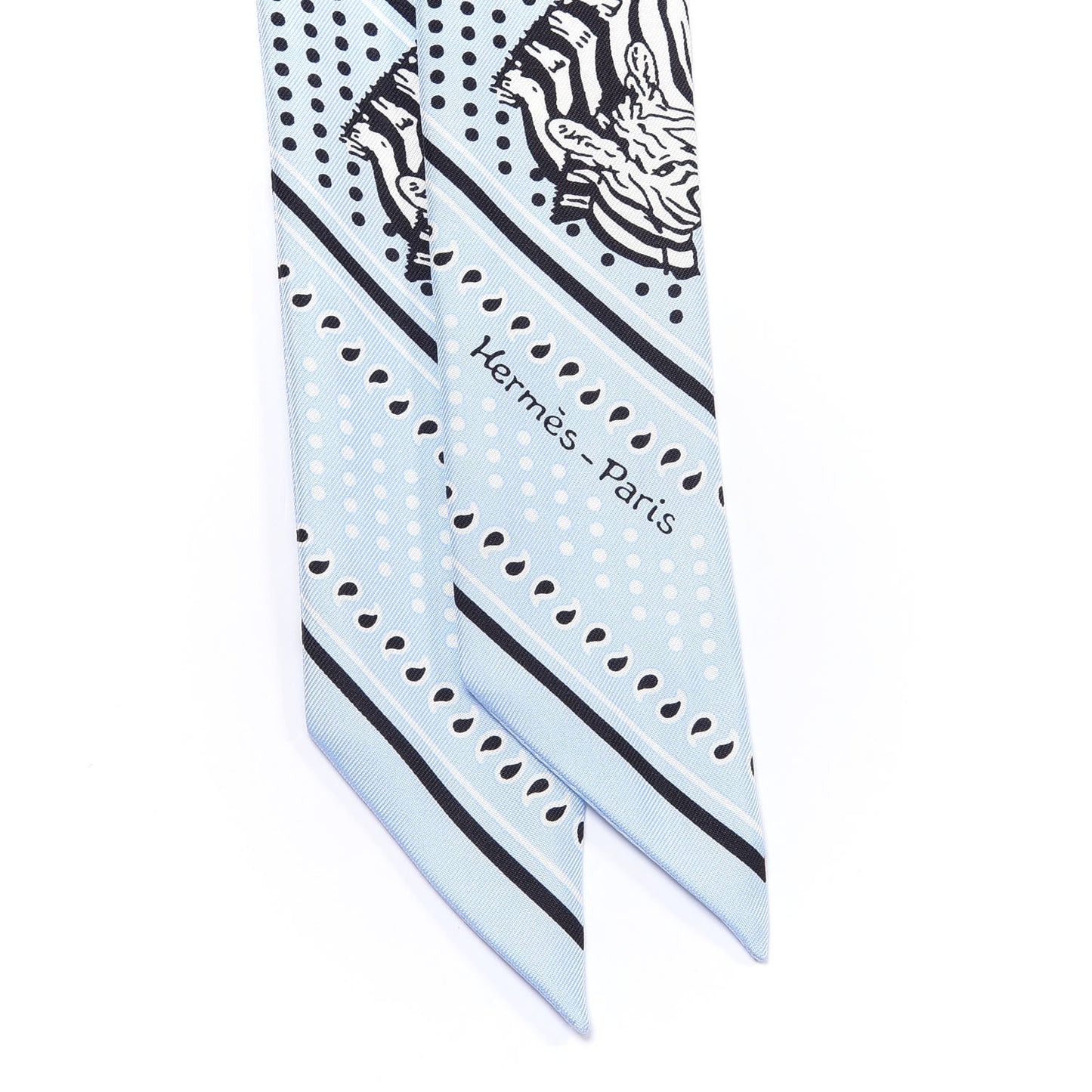 Silk Les Zebres Twilly Ciel Black White