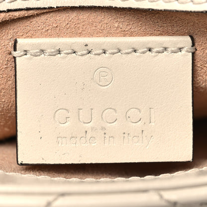 Gucci Calfskin Matelasse Super Mini GG Marmont Shoulder Bag White 6 of 10
