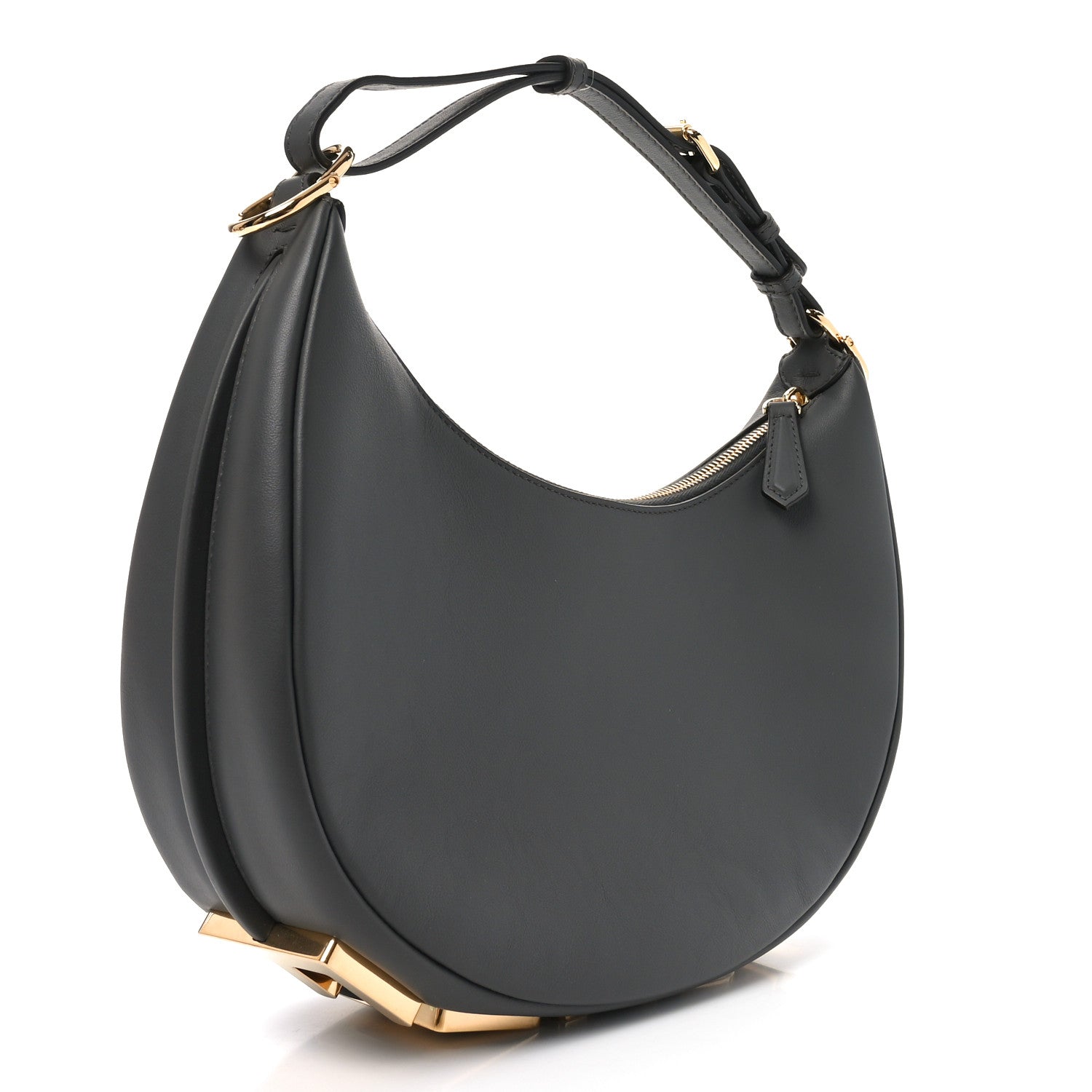 Fendi Vitello Grace Matte Small Fendigraphy Hobo Bag Anthracite 3 of 10