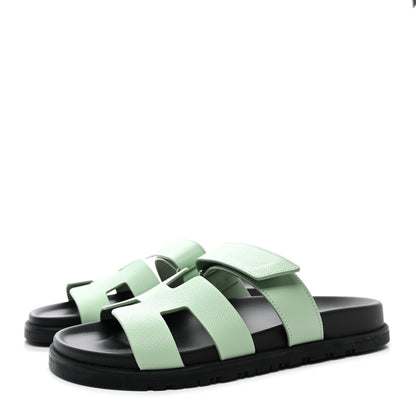 Hermes Epsom Womens Chypre Sandals 39 Vert Jade 3 of 8