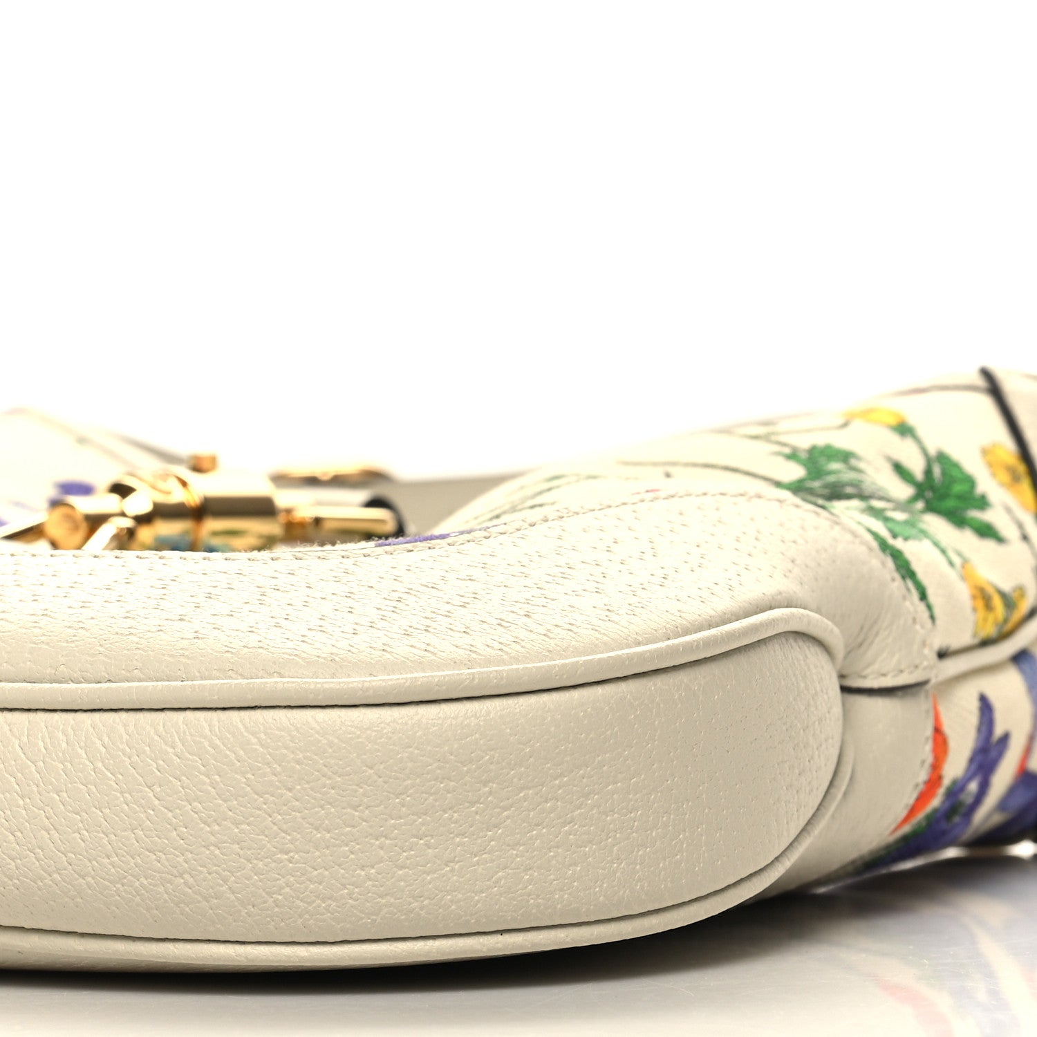 Gucci Canvas Flora Medium Jackie Hobo White 11 of 12