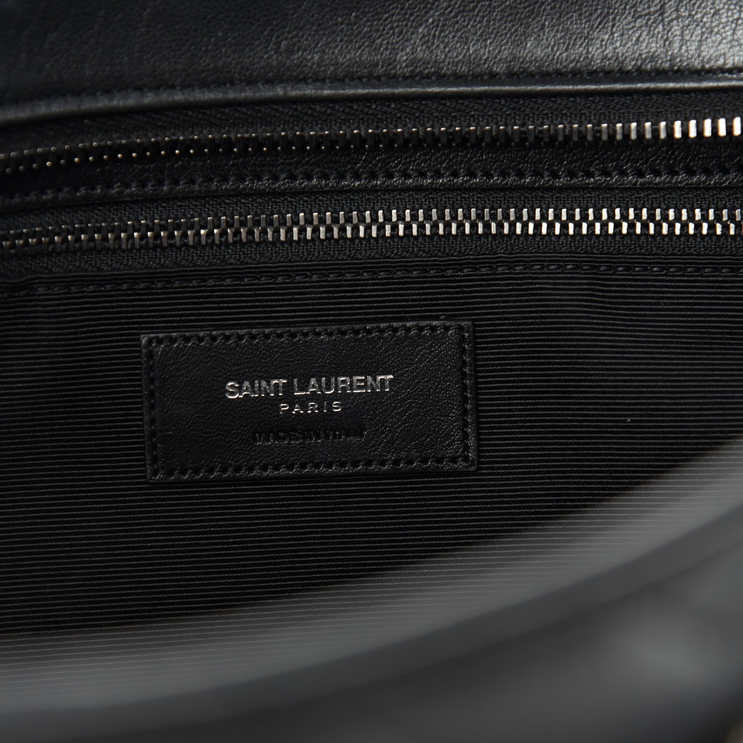 Saint Laurent Sheepskin Matelasse Chevron Large Monogram Shopping Bag Black 6 of 10