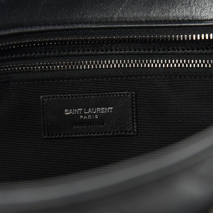 Saint Laurent Sheepskin Matelasse Chevron Large Monogram Shopping Bag Black 6 of 10