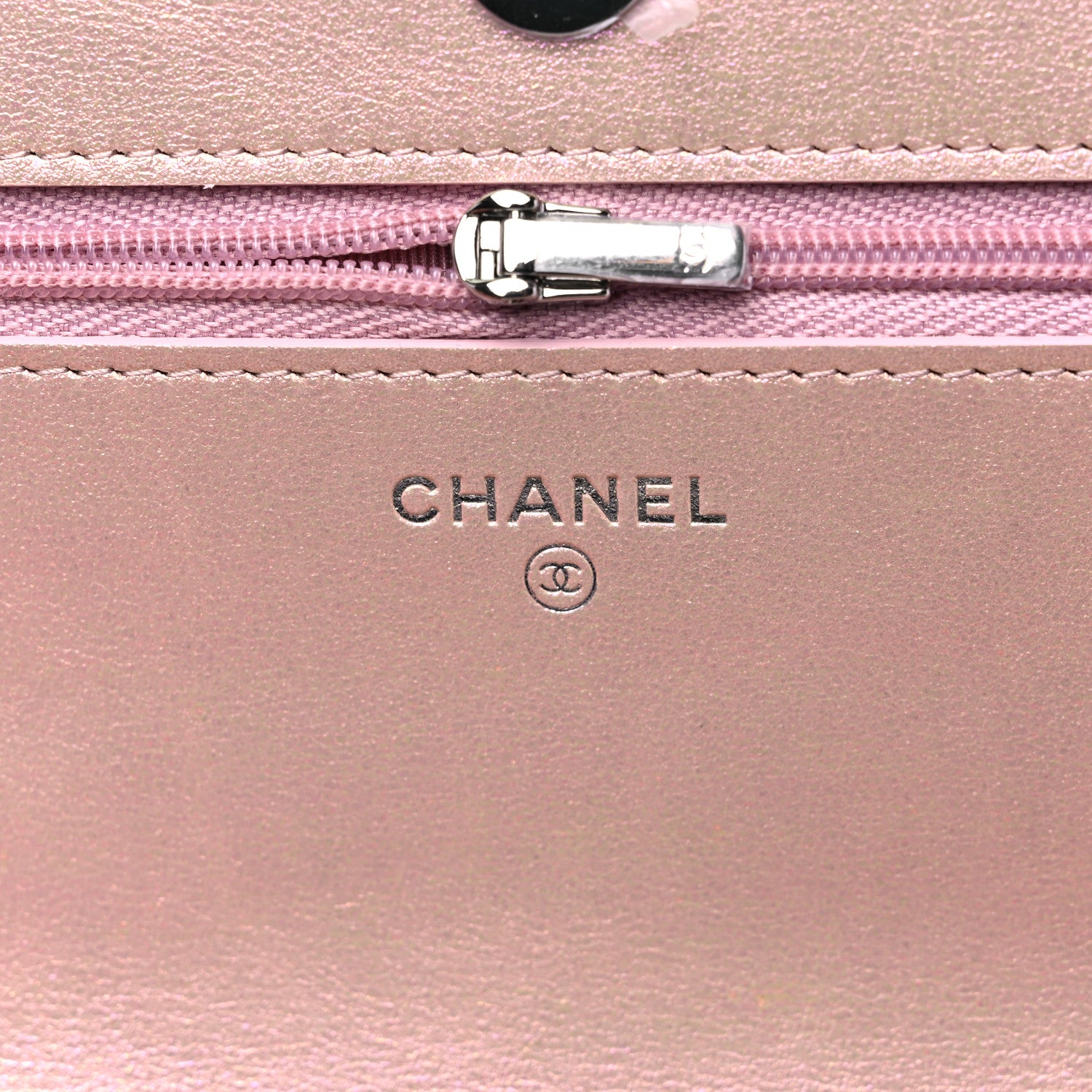 Chanel Iridescent Calfskin Quilted Wallet On Chain WOC Pink 6 of 11