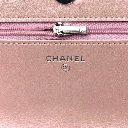 Chanel Iridescent Calfskin Quilted Wallet On Chain WOC Pink 6 of 11