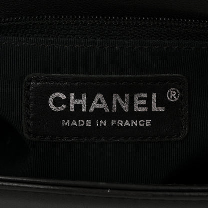 Chanel Lambskin Geometric Chevron Quilted New Medium Boy Flap Black 6 of 11