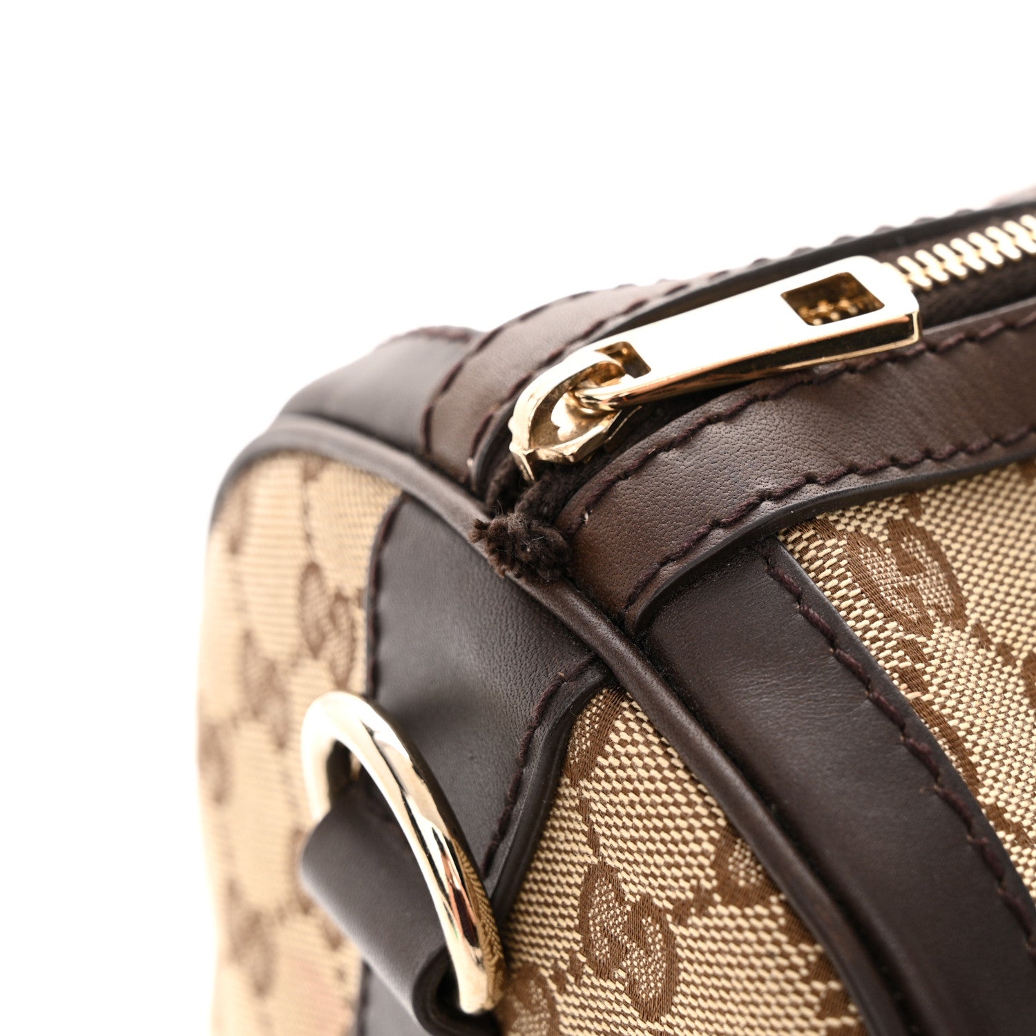 Gucci Monogram Vintage Web Medium Boston Dark Brown 11 of 18