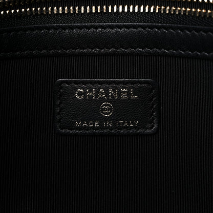 Chanel Lambskin Quilted Large Cosmetic Case Black 6 of 11