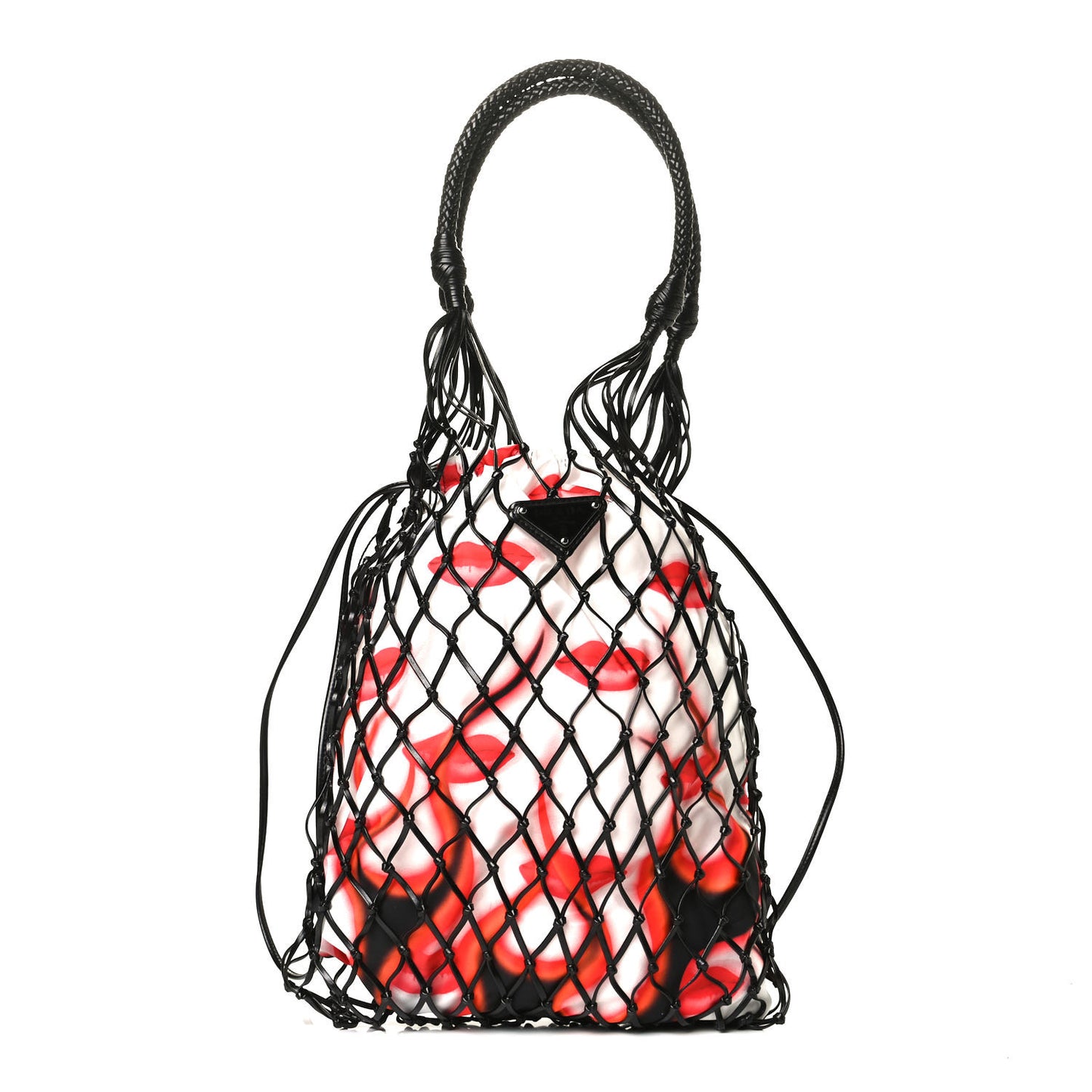 Tessuto Nylon Lip Print Net Tote