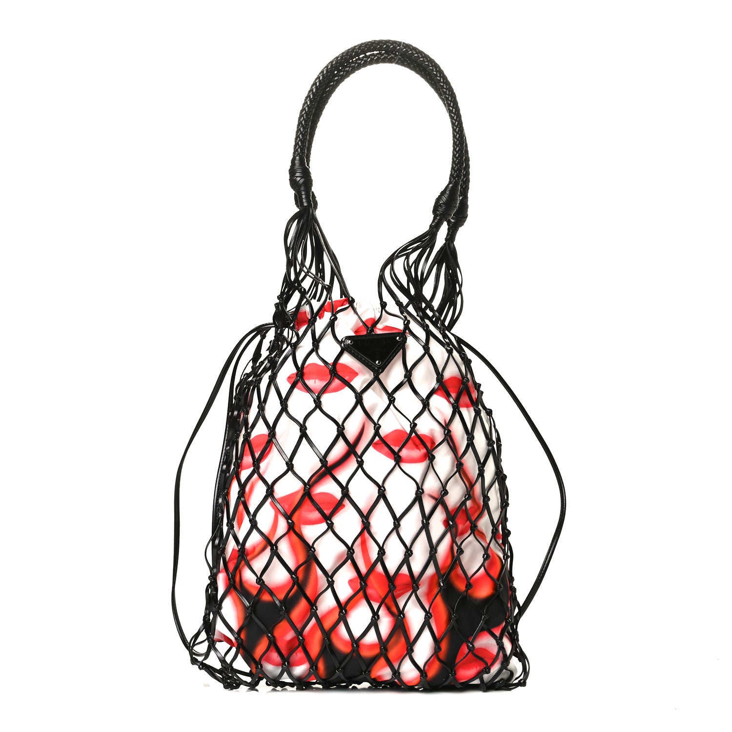 Prada Tessuto Nylon Lip Print Net Tote 1 of 10