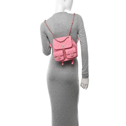 Chanel Calfskin Quilted Medium Duma Pockets Drawstring Backpack Pink 2 of 10