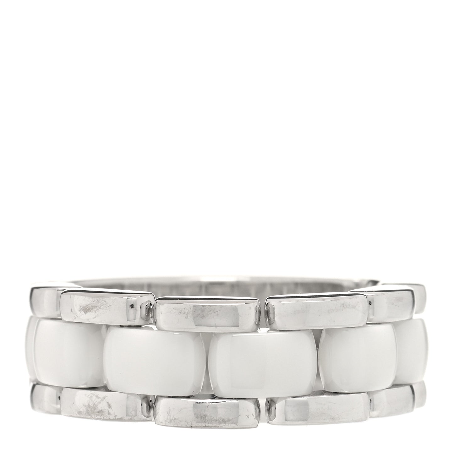 18K White Gold White Ceramic Medium Ultra Ring 52 6