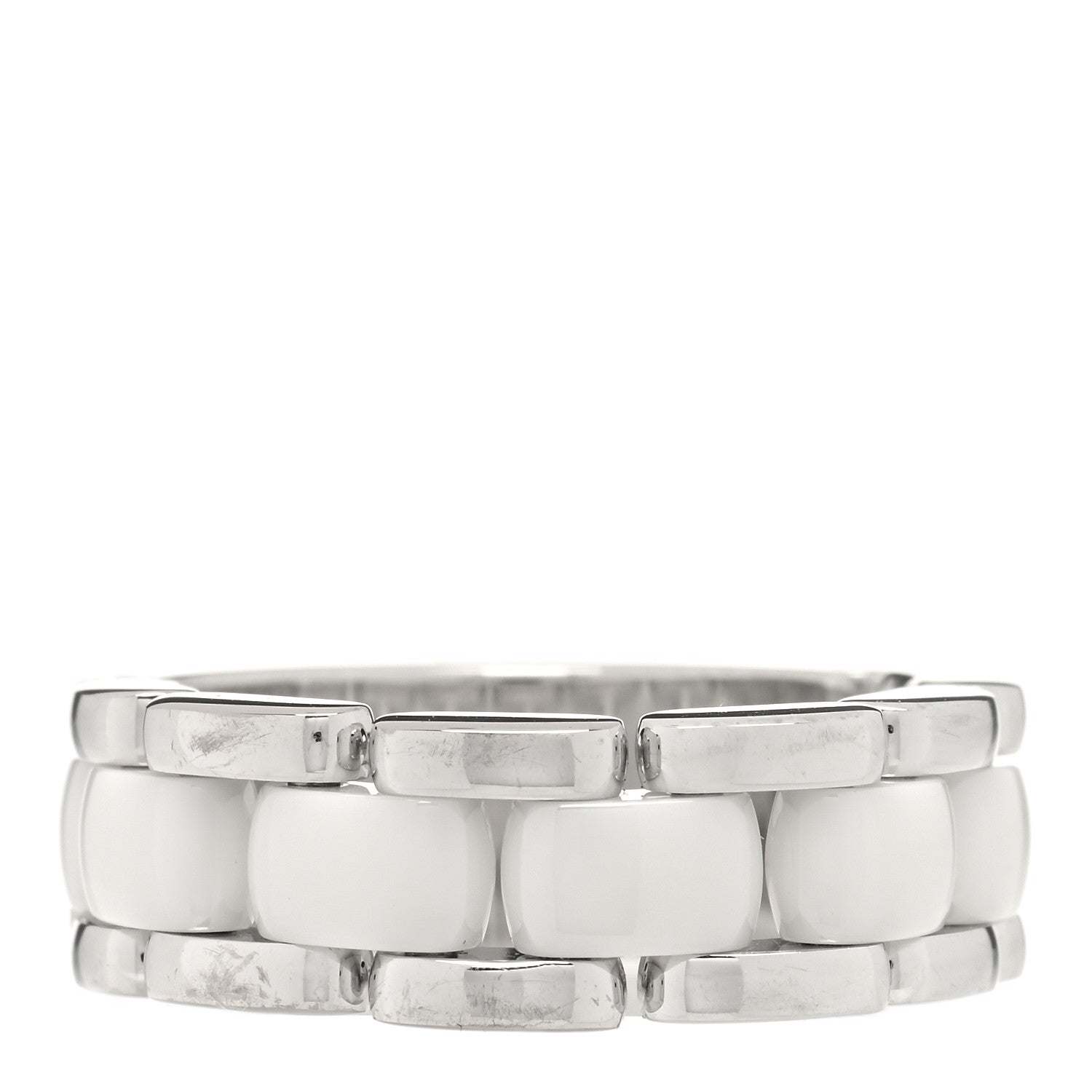 Chanel 18K White Gold White Ceramic Medium Ultra Ring 52 6 1 of 3