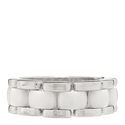 Chanel 18K White Gold White Ceramic Medium Ultra Ring 52 6 1 of 3