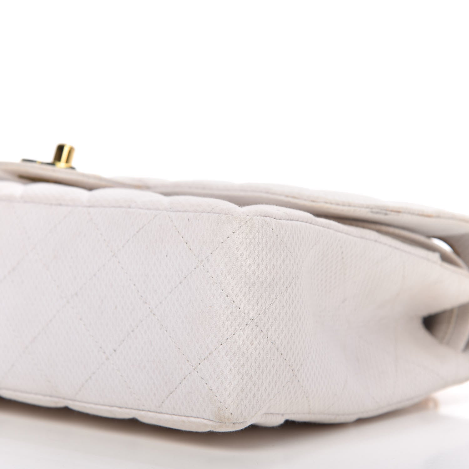 Chanel Neoprene Quilted Medium Double Flap White 8 of 14