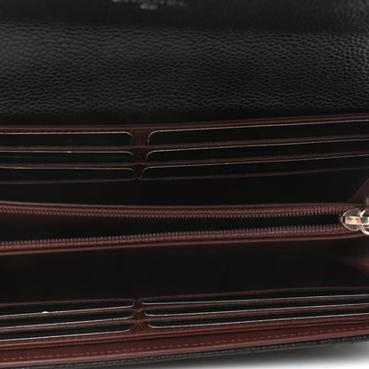 Chanel Caviar Quilted Large Gusset Flap Wallet Black 5 of 9