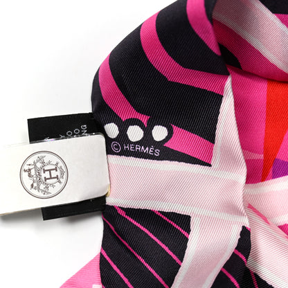 Hermes Silk Jeu de Soie Uniforme Twilly Rose Vif Black Rose 3 of 6