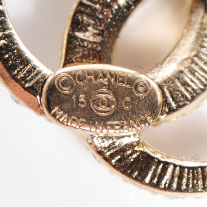 Chanel Crystal Moon CC Earrings Gold 4 of 5