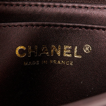 Chanel Iridescent Lambskin Quilted Mini Top Handle Rectangular Flap Burgundy 7 of 11