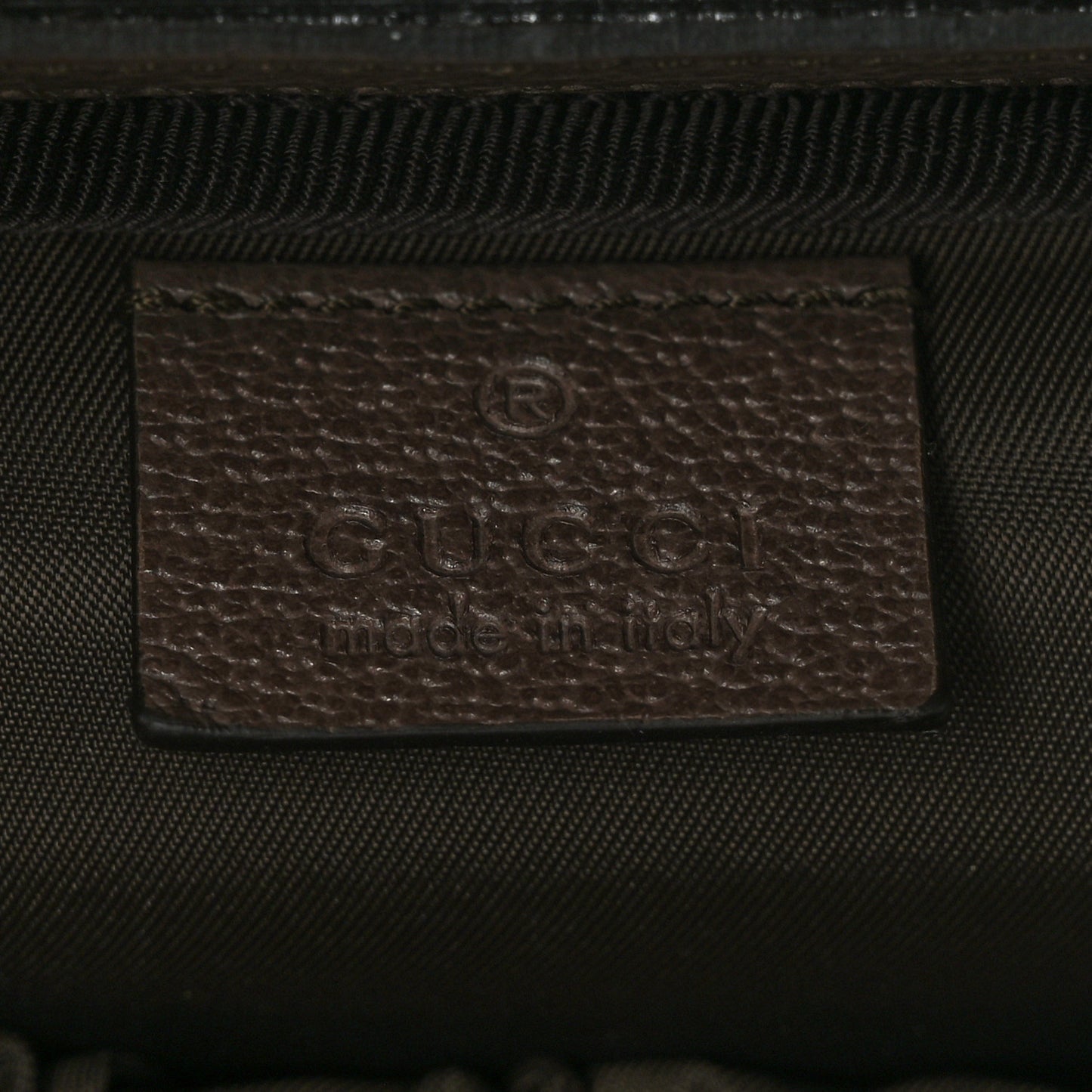 GG Supreme Monogram Textured Calfskin Web Ophidia Vanity Cosmetic Case Beige Ebony New Acero