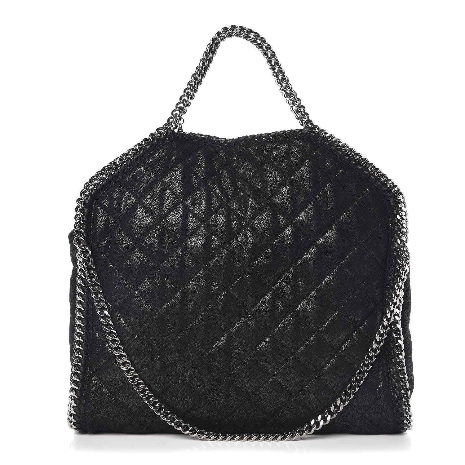 Stella McCartney Shaggy Deer Quilted Falabella Fold Over Tote Black 1 of 9