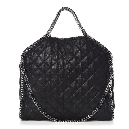 Stella McCartney Shaggy Deer Quilted Falabella Fold Over Tote Black 1 of 9