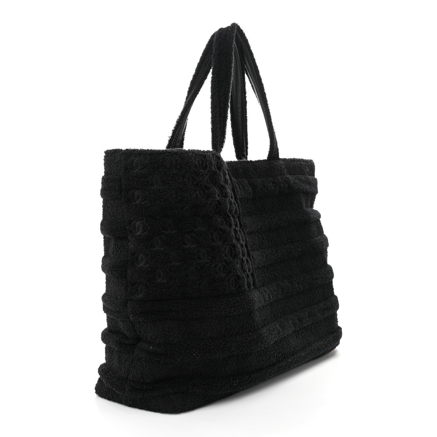 Chanel Terry Cotton Flag CC Beach Tote Towel Set Black 4 of 12