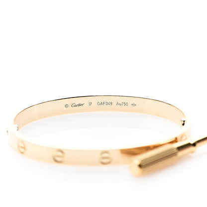 Cartier 18K Yellow Gold LOVE Bracelet 17 3 of 6