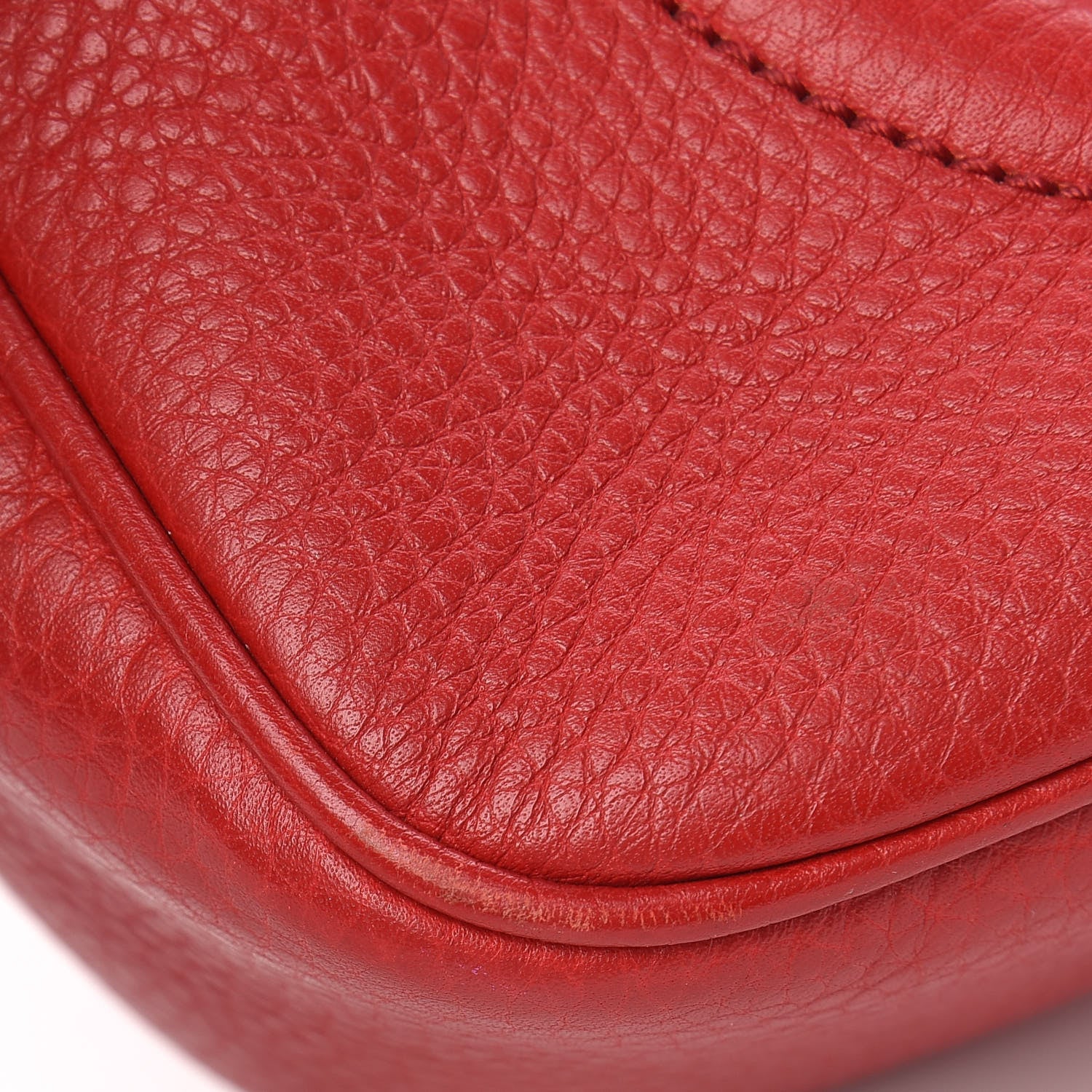 Gucci Pebbled Calfskin Small Soho Disco Bag Tabasco Red 13 of 14